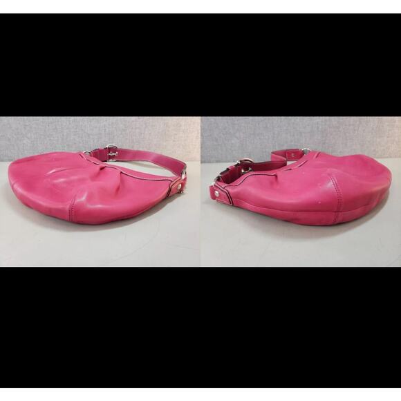 Vintage Coach Hot Pink Pleated Leather Hobo Satchel F13731 - Picture 4 of 6